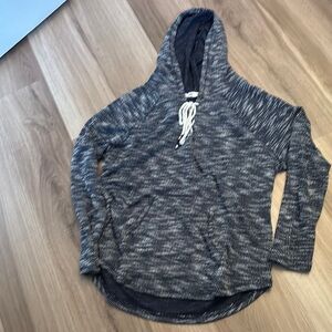 Women's Navy & White Hooded Sweater